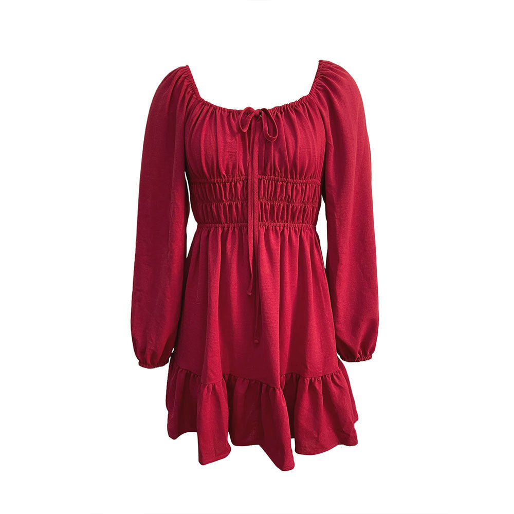 Women's Simple Dress Square Collar Fashion Skirt