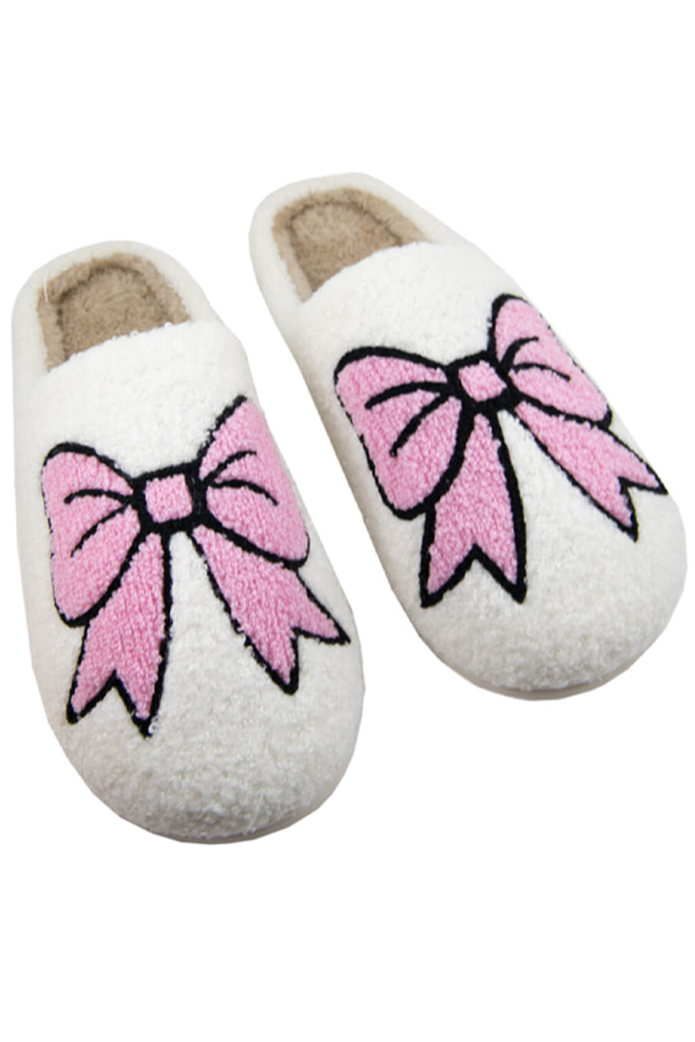 Witte schattige strikpatroon Fuzzy Winter Home Slippers