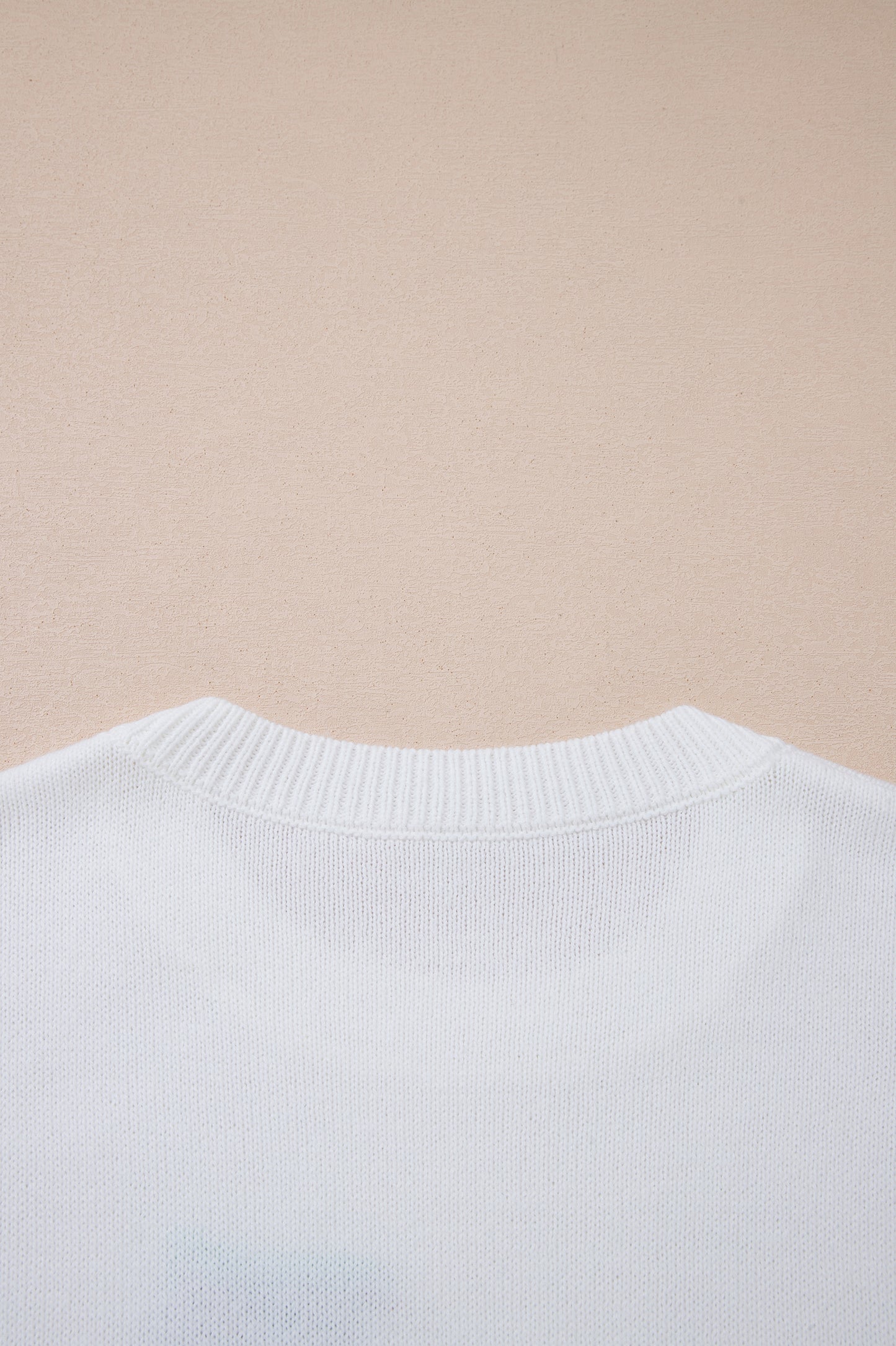 White Retro Flying Mallard Pattern Drop Shoulder Pullover Sweater